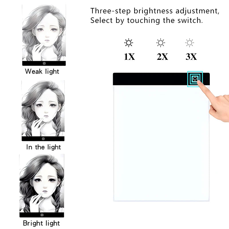 A4 Led Drawing Copy Board Kids Toy To Draw Tablet 3 Level Dimmable