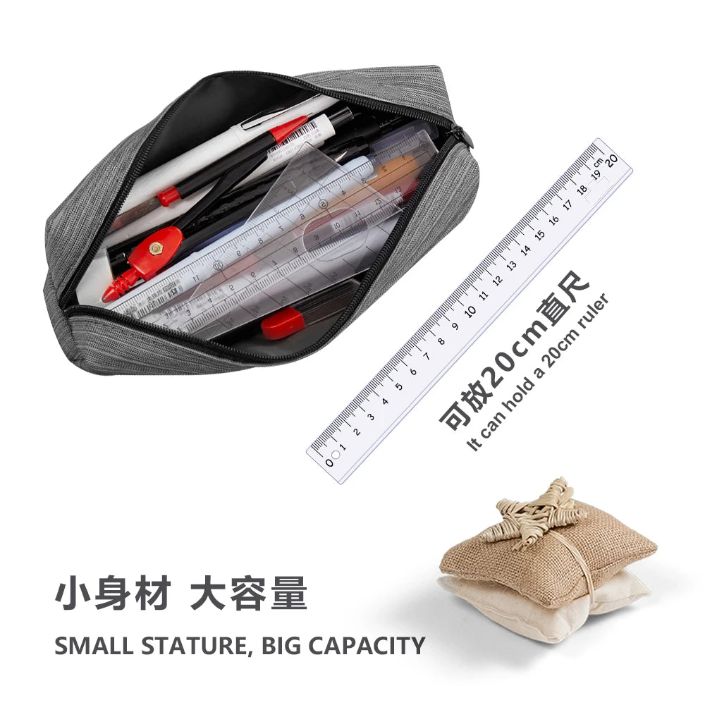 SeamiArt 1pc Small Solid Color Simple Zipper Kawai Pencil Case Mini