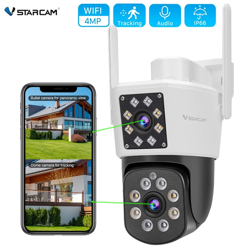 Vstarcam 4MP PTZ Wifi Camera with Dual Screen Outdoor Security