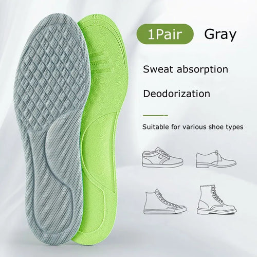 Summer Deodorant Sports Insoles for Shoes Sweat-absorbing Breathable
