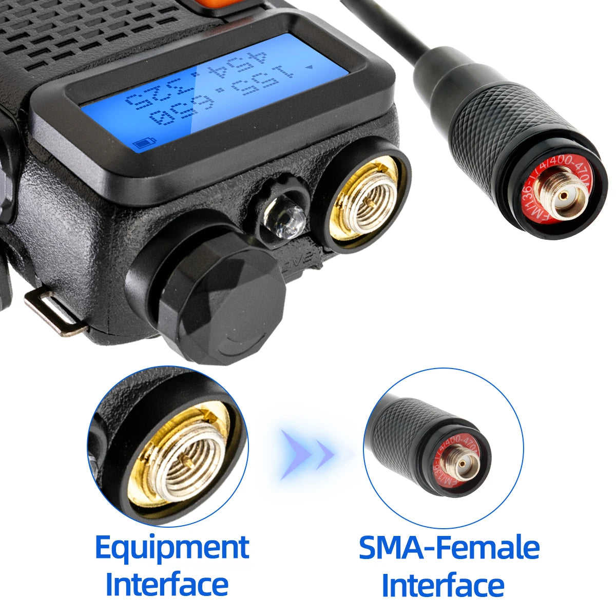 ABBREE AR-188 Gooseneck Tactical Antenna SMA-Female VHF UHF for