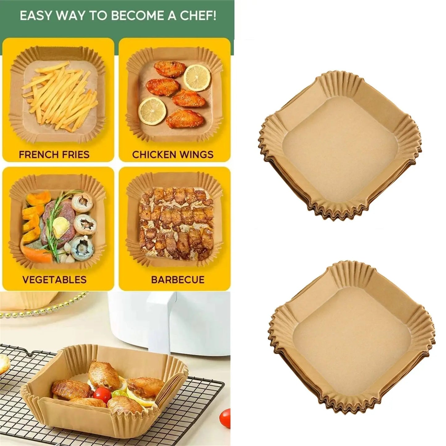 Air Fryer Paper Airfryer Disposable Containers Airfryer Baking Paper