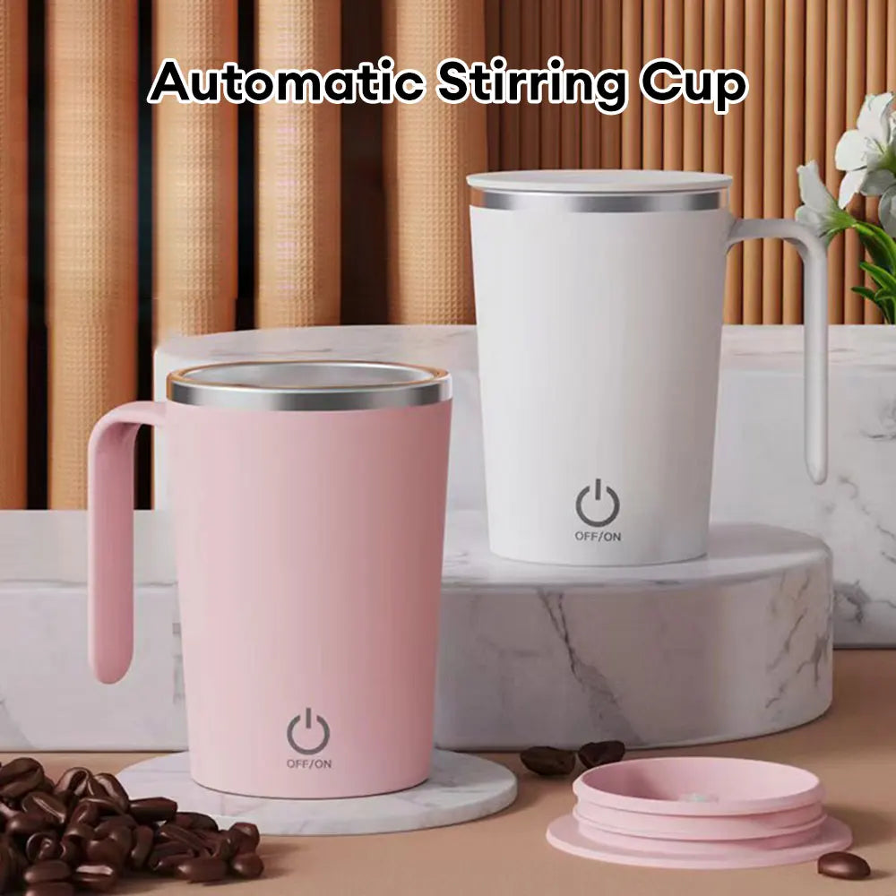 Automatic Stirring Cup Magnetic Mug 400ml Stainless Steel Coffee