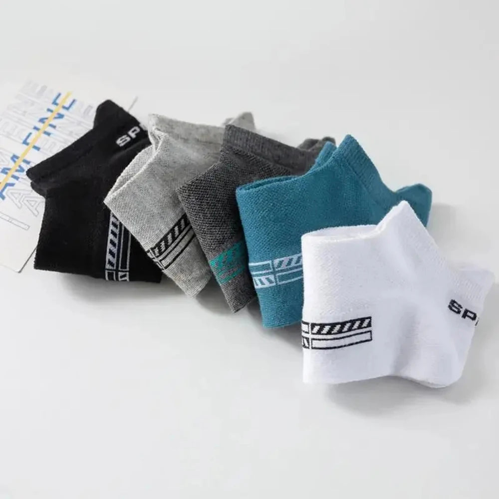 5 Pairs Men's Socks High Quality Women's Low Cut Round Neck Ankle