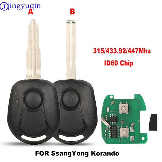 jingyuqin 315/433/447Mhz ID60 Chip Remote Car Key Control For