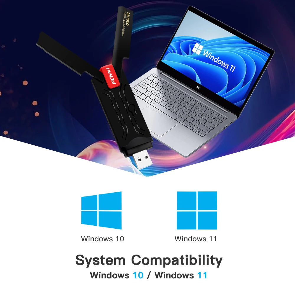 FENVI AX1800 WiFi 6 USB Adapter Dual Band 2.4G/5GHz Wireless Wi-Fi