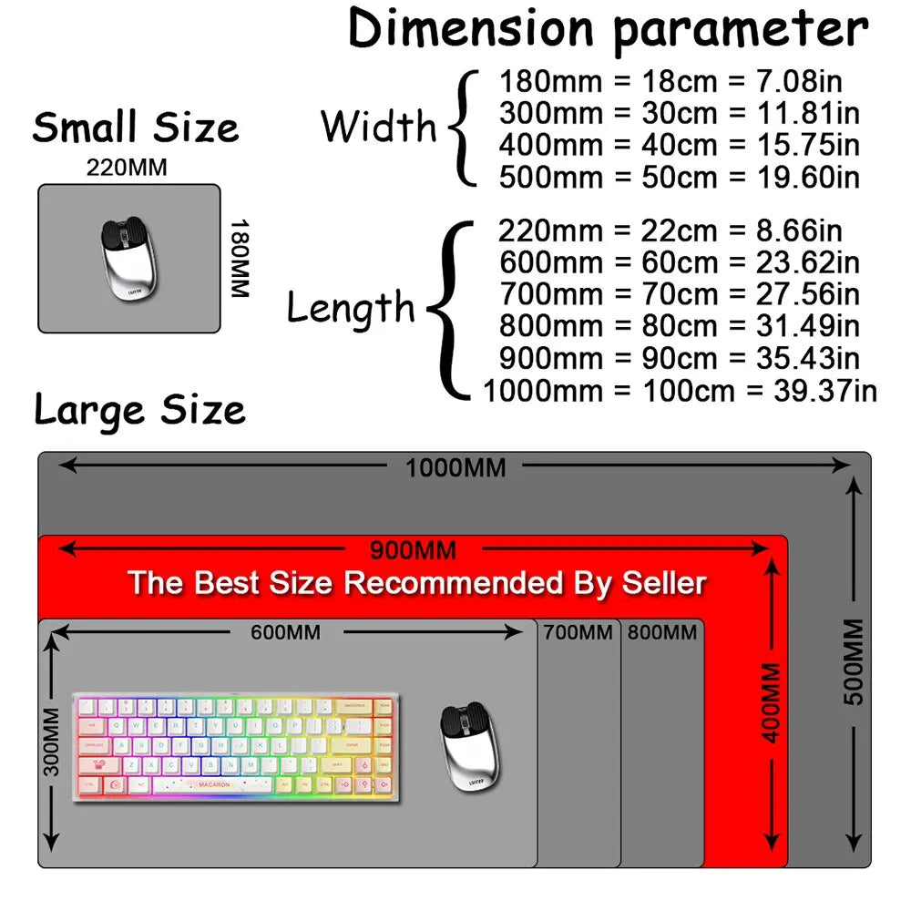 Large Gaming Mouse Pad Gamer Big Mouse Mat Computer Locking Edge
