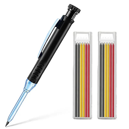 Solid Carpenter Pencil Built-in Sharpener for Deep Hole 2B Lead Core