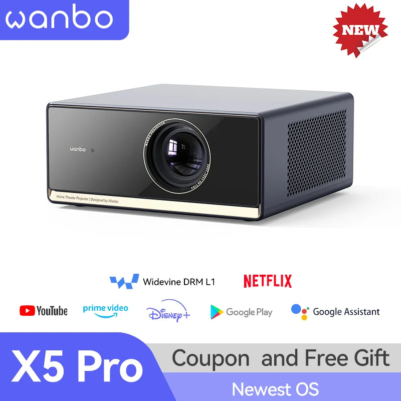Wanbo X5 Pro Projector Full HD 1080P Proyector Support 4K 1100 ANSI