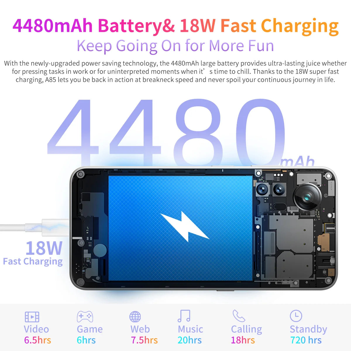 Blackview A85 Android 12 smartphone 14GB 128GB 6.5'' 90Hz Display 50MP