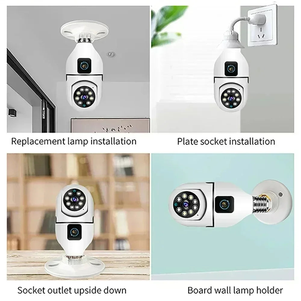 8MP E27 Bulb Surveillance WIFI Camera Human Tracking Full Color Night