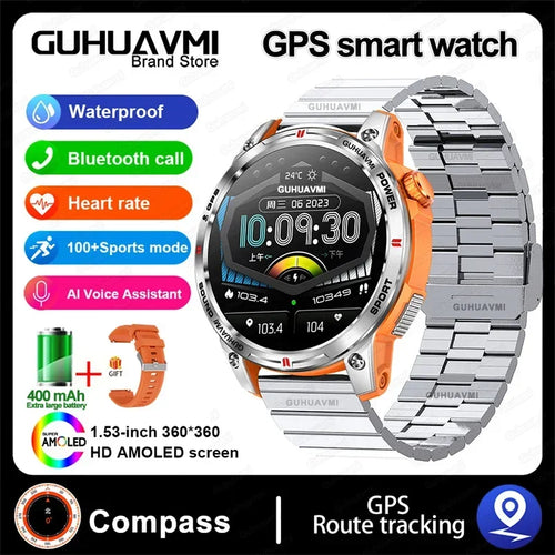 Outdoor Professional GPS Trajectory Smart Watch 1.5" HD Screen