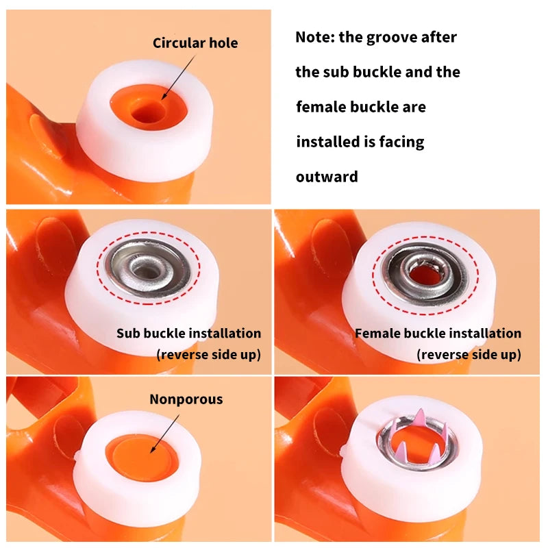 Snap Button Kit With Hand Pressure Pliers 50pcs 100pcs Snaps , Metal