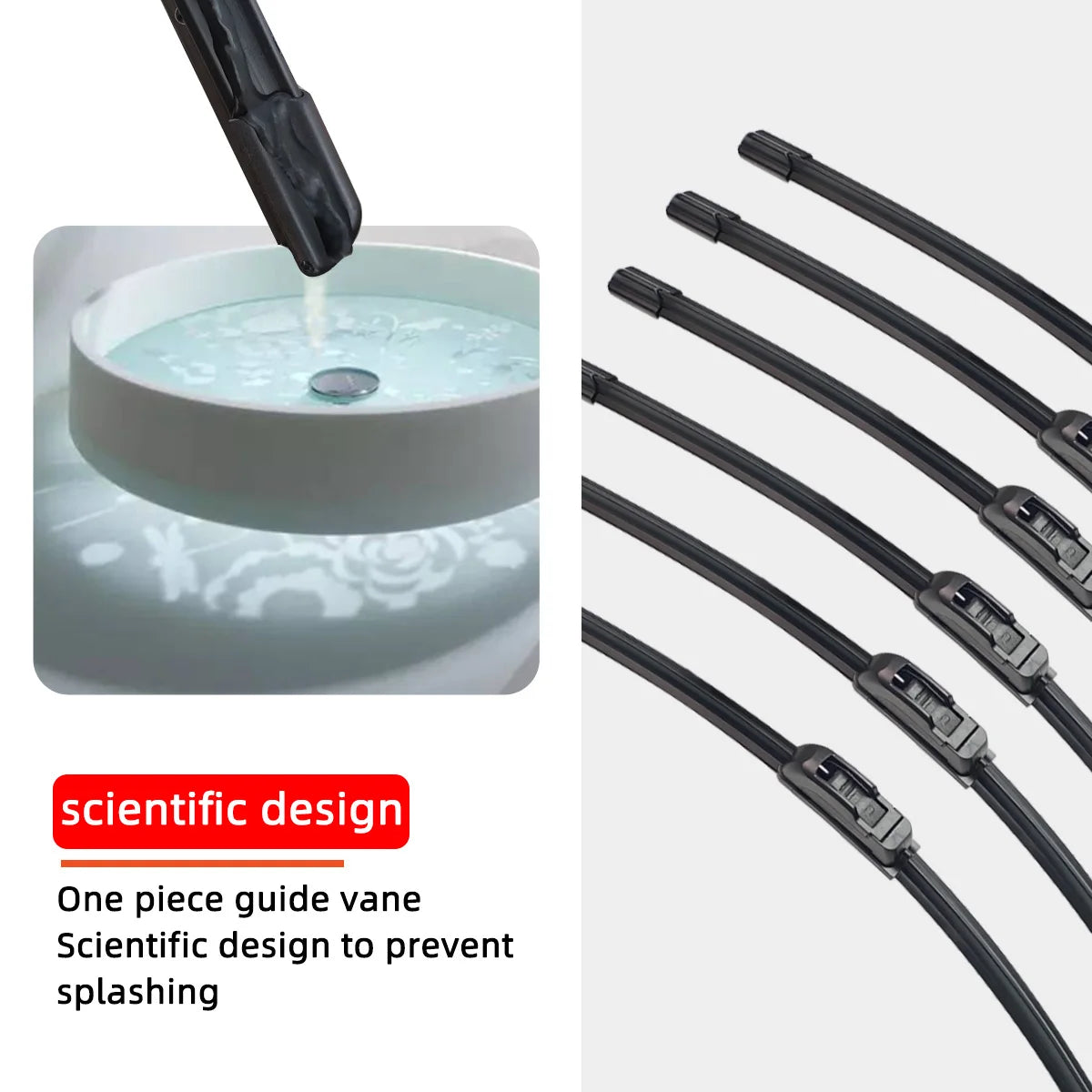 Car Windshield Wiper Blades U-type Universal Soft Rubber Frameless