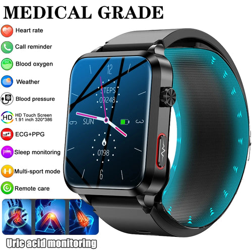 2024 New Medical Grade Smart Watch air Pump ECG True Accurately Blood