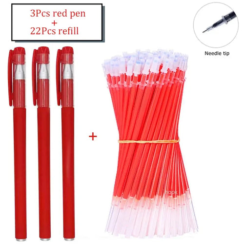 35 PCS Gel Pen Set School Supplies Black Blue Red Ink Color 0.5mm