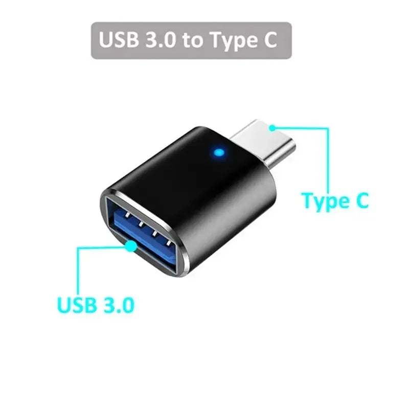 LED USB 3.0 To Type C Adapter OTG To USB C USB-A To Micro USB Type-C