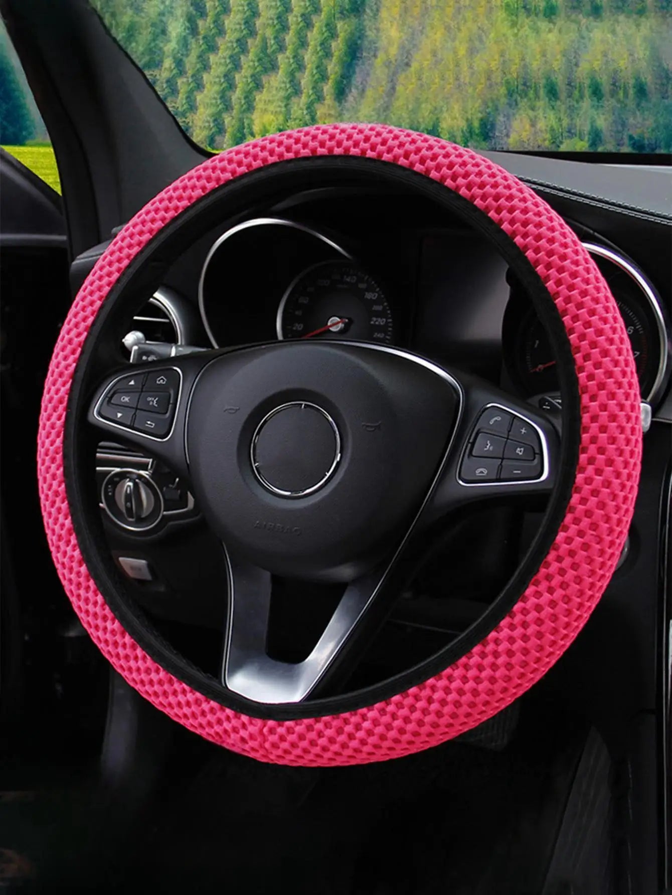 1PC Ice Silk Car Steering Wheel Cover Suitable for All Cars and All