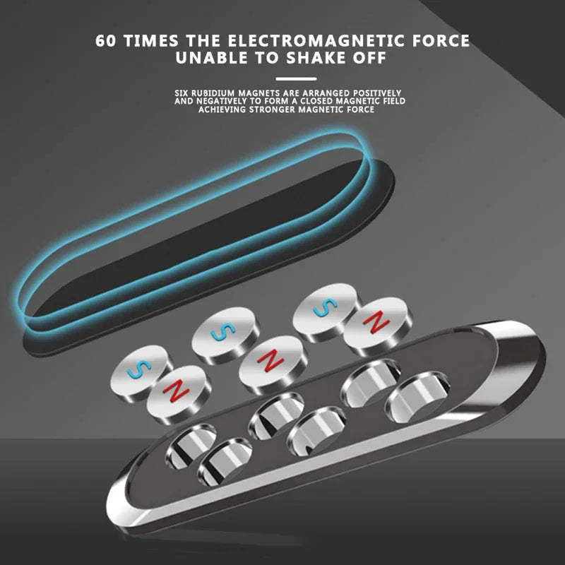 Magnetic Car Phone Holder Rotatable 360°Mini Strip Shape Stand For