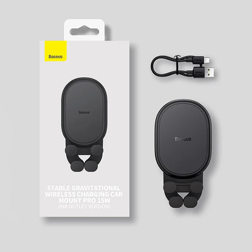 Baseus 15W Car Phone Holder Wireless Charging Stand Air Vent Gravity