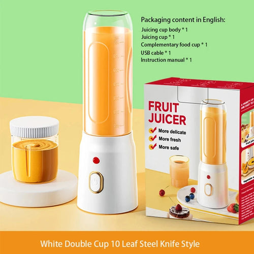 500ML Portable Electric Blender 40W USB Rechargeable Cordless Juicer