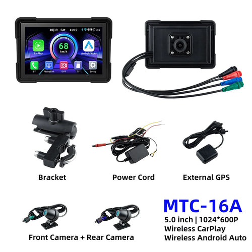 EKIY 5 inch Wireless CarPlay Moto Android Auto Portable Digital