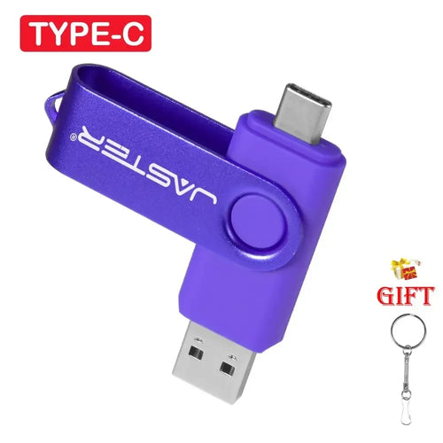 Free Custom Name OTG 2-in-1 USB Micro Type-c Flash Drive 4GB 8GB 16GB
