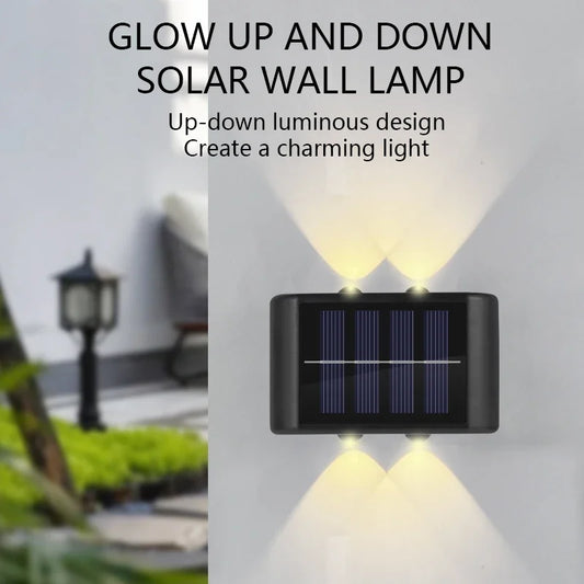 New 4LED Beads Up and Down Light Solar Waterproof Wall Light for