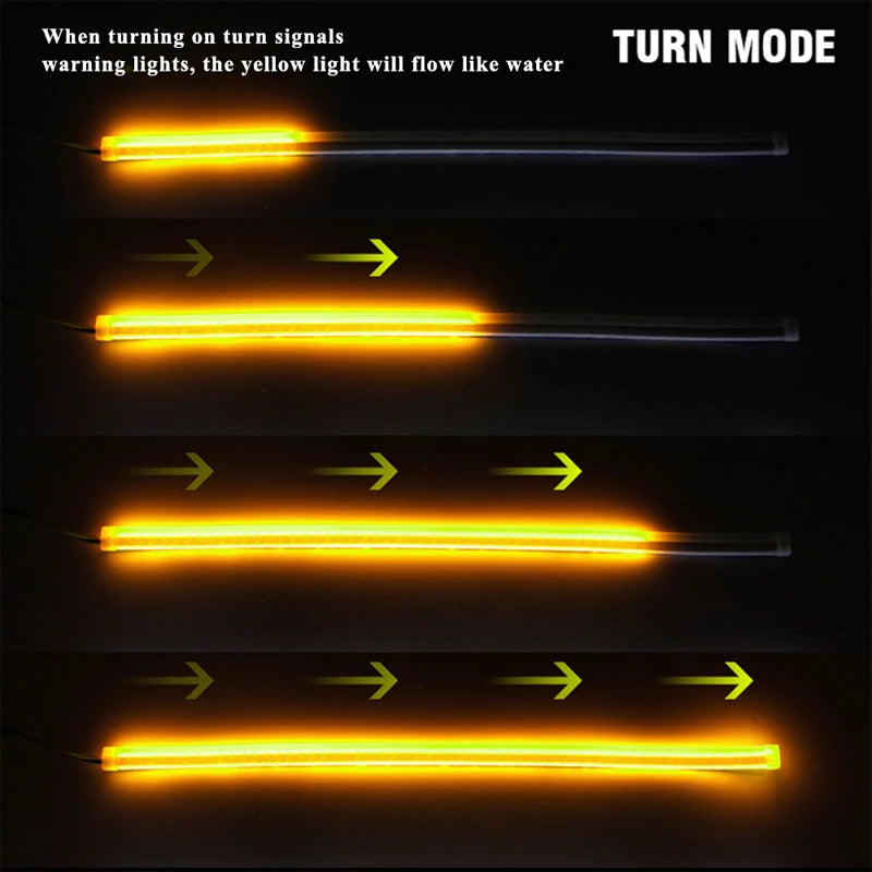 2pcs LED DRL Car Daytime Running Light Signal Lamp Flexible Decorative