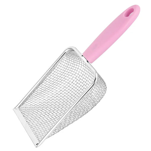 Stainless Steel Cat Litter Shovel Large Fine Hole Bentonite Mesh