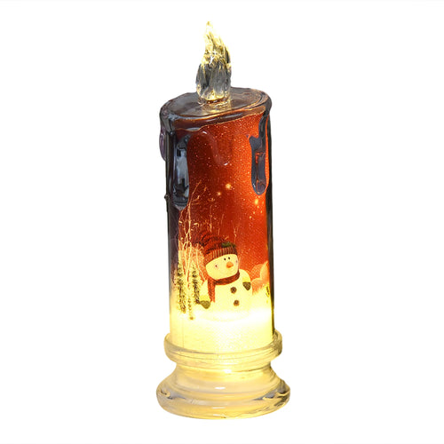 Electronic Candle Christmas Decoration Transparent Built-in Printed