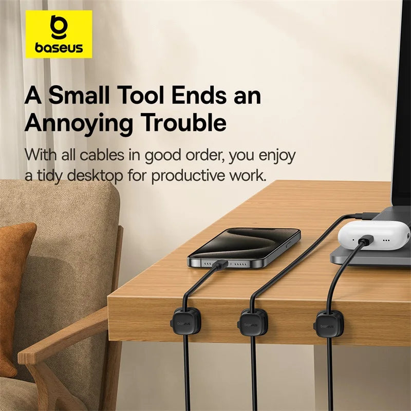 Baseus Cable Organizer Holder Magnetic Cable Smooth Adjustable Cord
