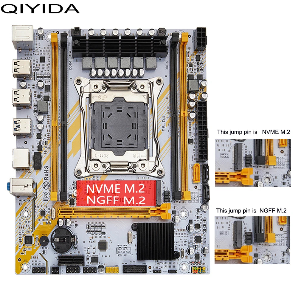 QIYIDA X99 Motherboard LGA 2011-3 Set Kit Xeon E5 2680 V4 CPU