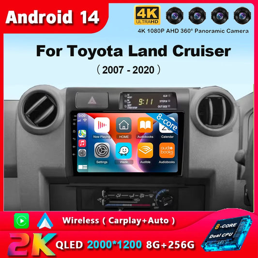 Android 14 Carplay Car Radio For Toyota Pickup Land Cruiser LC 70 79
