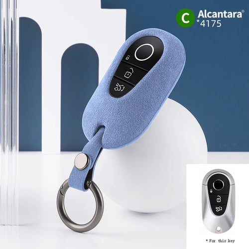 Alcantara Car Key Case Cover Holder Key Shell Buckle For 2023 Mercedes