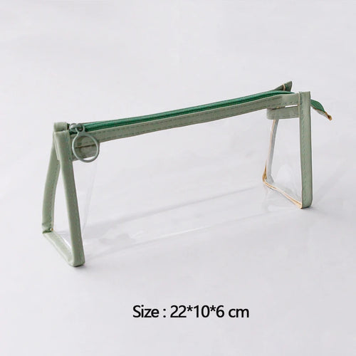 Transparent Pencil Case Large Capacity Simple Pen Bag Kawaii Cosmetic