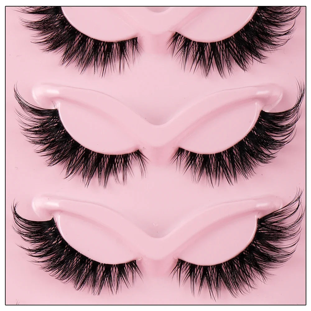 5 Pairs Cat Eye Lashes Faux Mink Eyelashes Natural long Manga Lashes