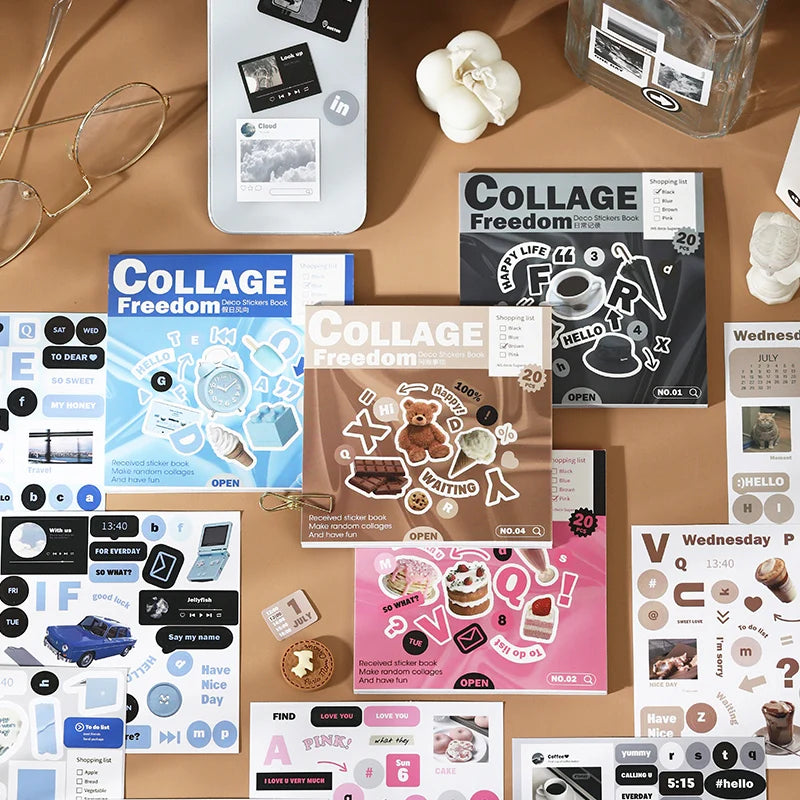 20 pcs INS Aesthetic Landscape Sticker Book DIY Journal Decoration Art