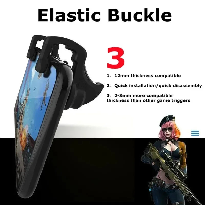 2Pcs Mobile Phone ABS PUBG Game Trigger L1 R1 Aim Shooting Alloy Key