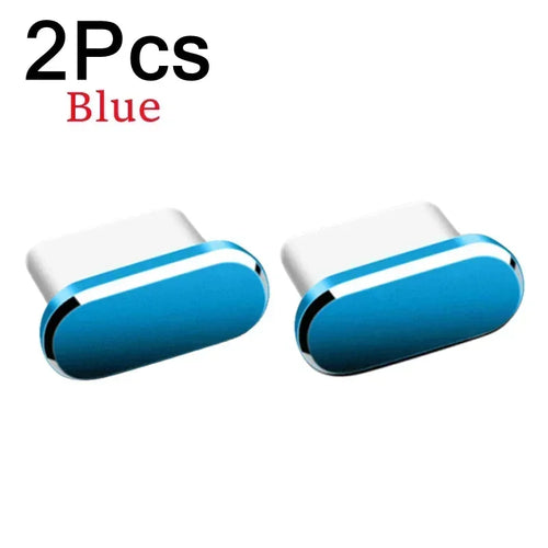 2Pcs 16PM Metal Dust Plug For iPhone 16 15 Pro Max Plus USB Type C