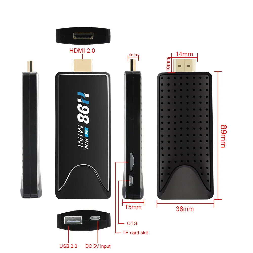 HONGTOP Mini TV Stick Android 10 4K HD 2G 16G TV Box 2.4G 5G Dual Wifi