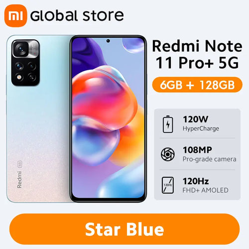 Global Version Xiaomi Redmi Note 11 Pro+ 5G 6GB RAM 128GB ROM