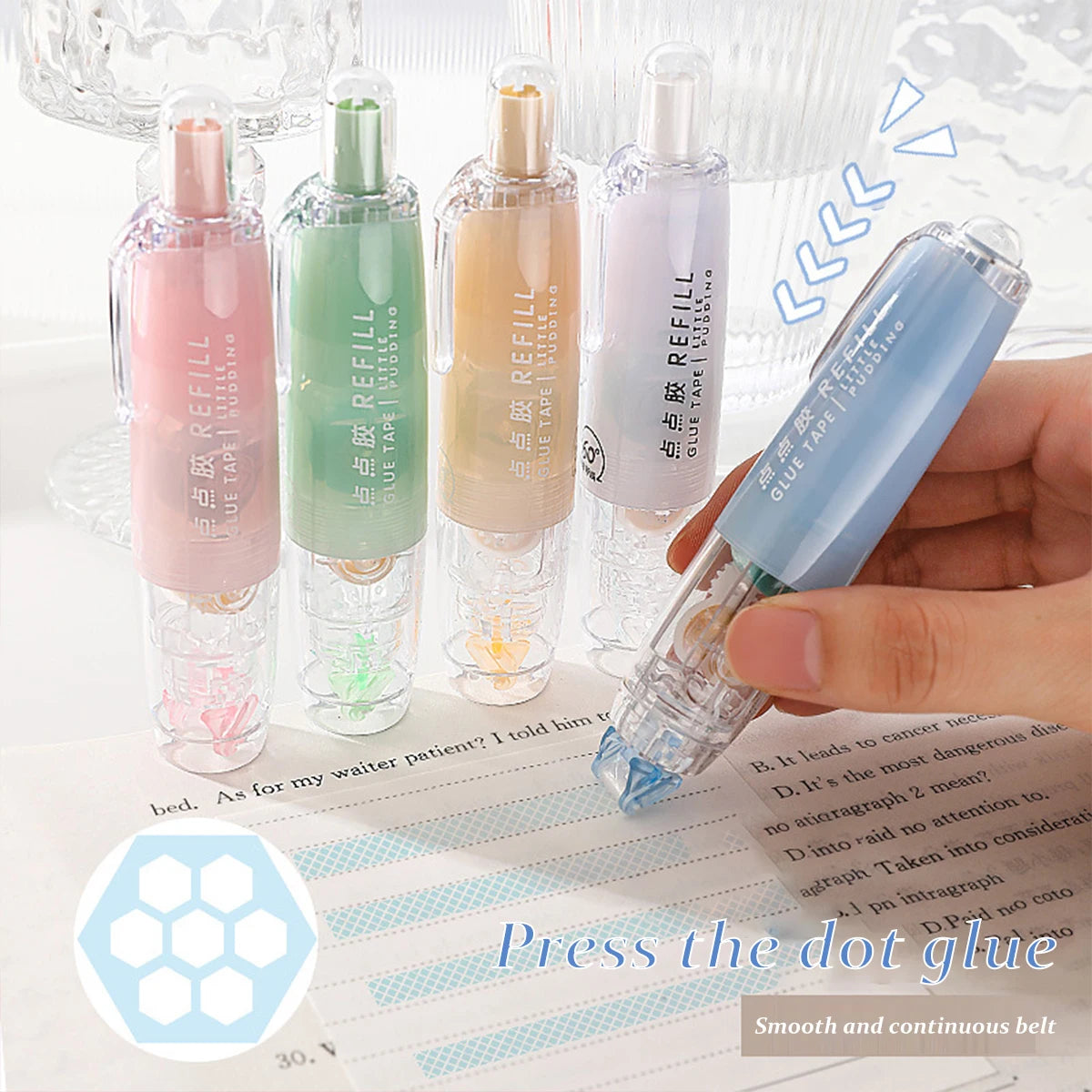 6-piece set Of Double-sided Adhesive Tape, Double-sided Tape Roller,