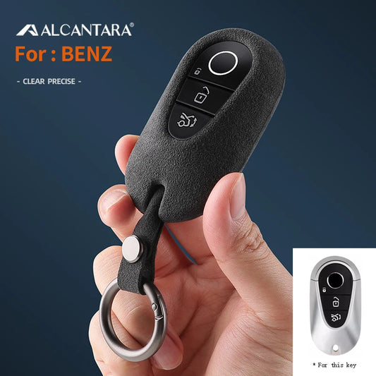 Alcantara Car Key Case Cover Holder Key Shell Buckle For 2023 Mercedes