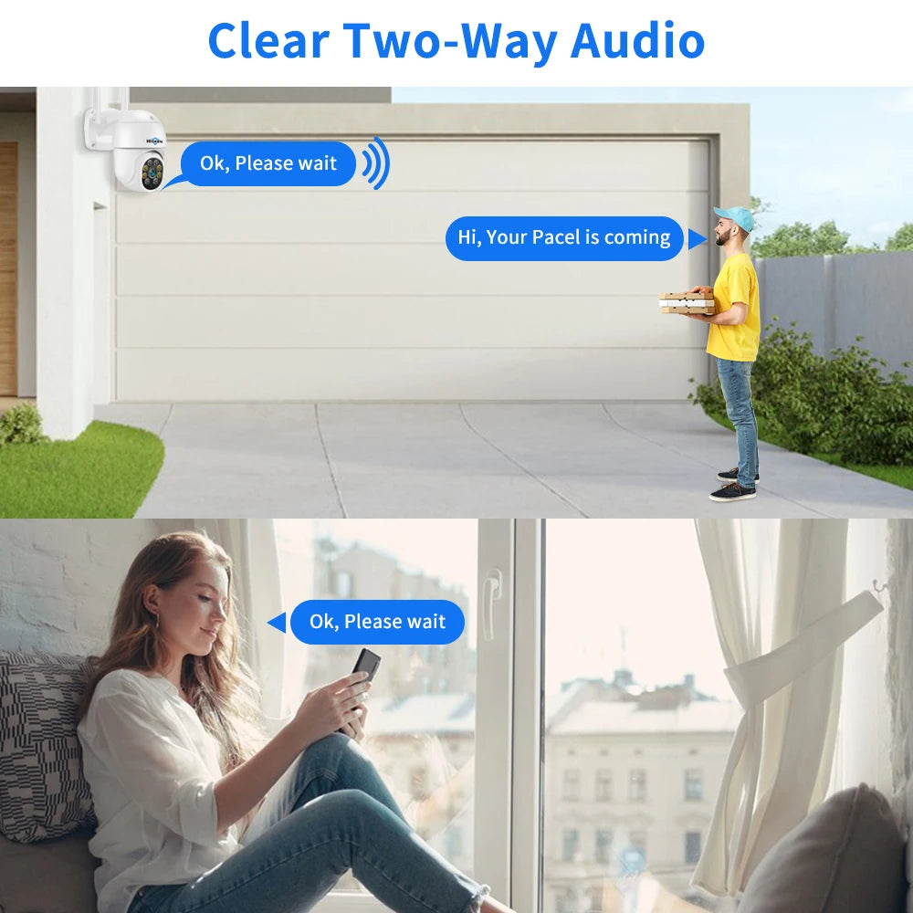 Hiseeu 8MP 4K PTZ WIFI IP Dome Camera 2MP 1080P Outdoor Waterproof