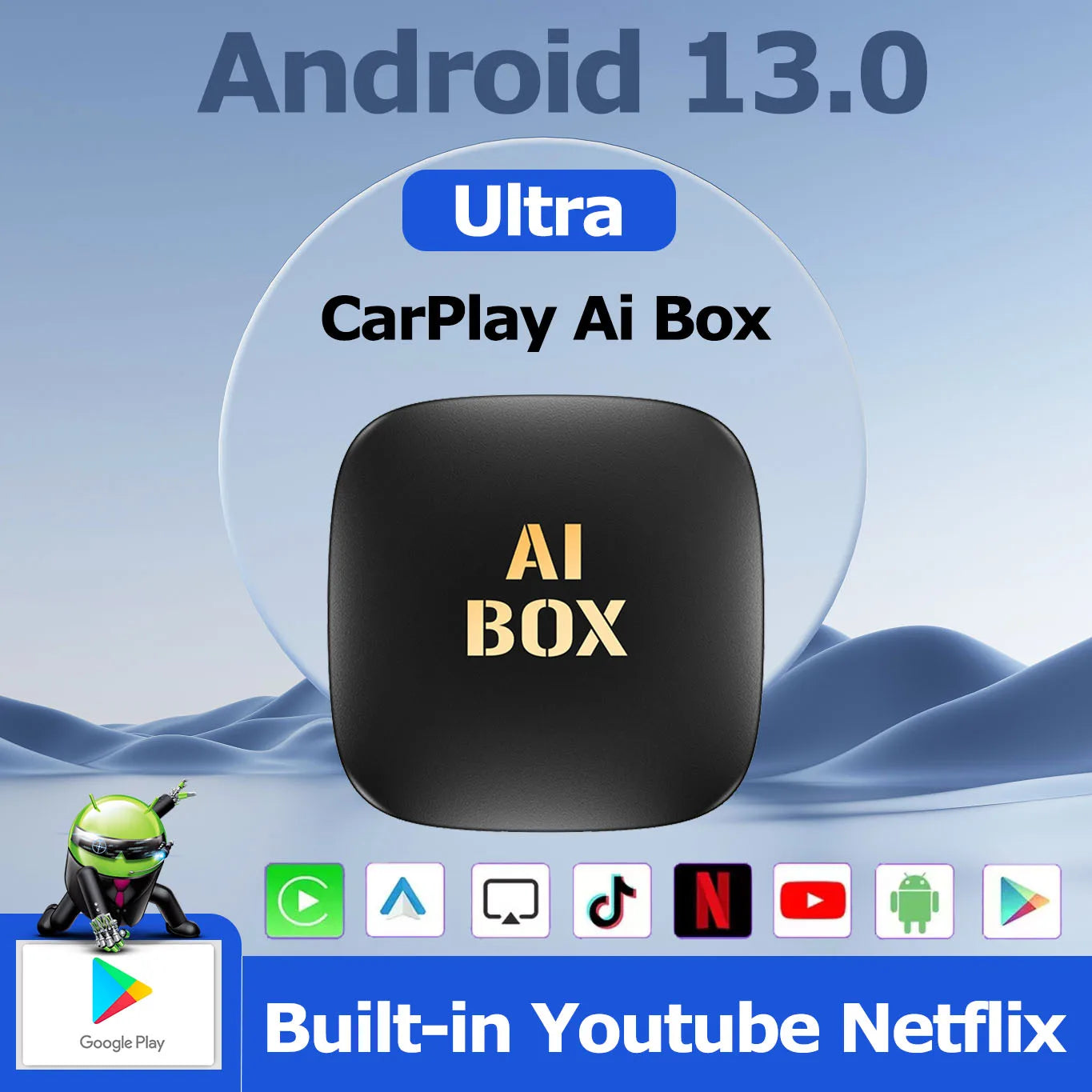 CarPlay Ai Box Android13 Tv Box Support Netflix YouTube Wireless