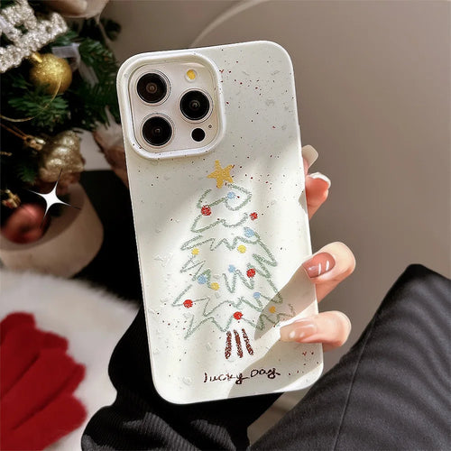 Soft Cartoon Christmas Tree Pattern Phone Case For iPhone 16 15 14 13