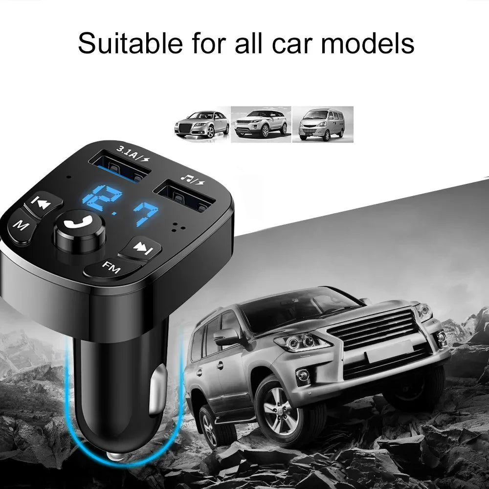 Car Charger FM Transmitter Bluetooth Audio Dual USB Car MP3 Player