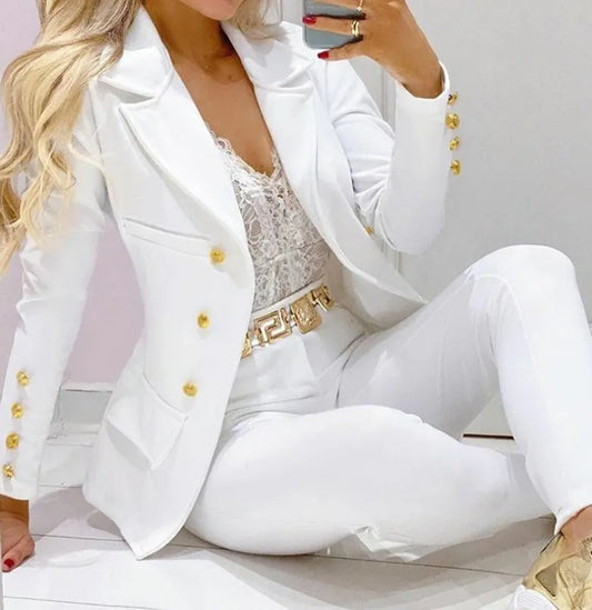 Women's Autumn Clothes Two Piece Set Female Coats and Pants Fashion