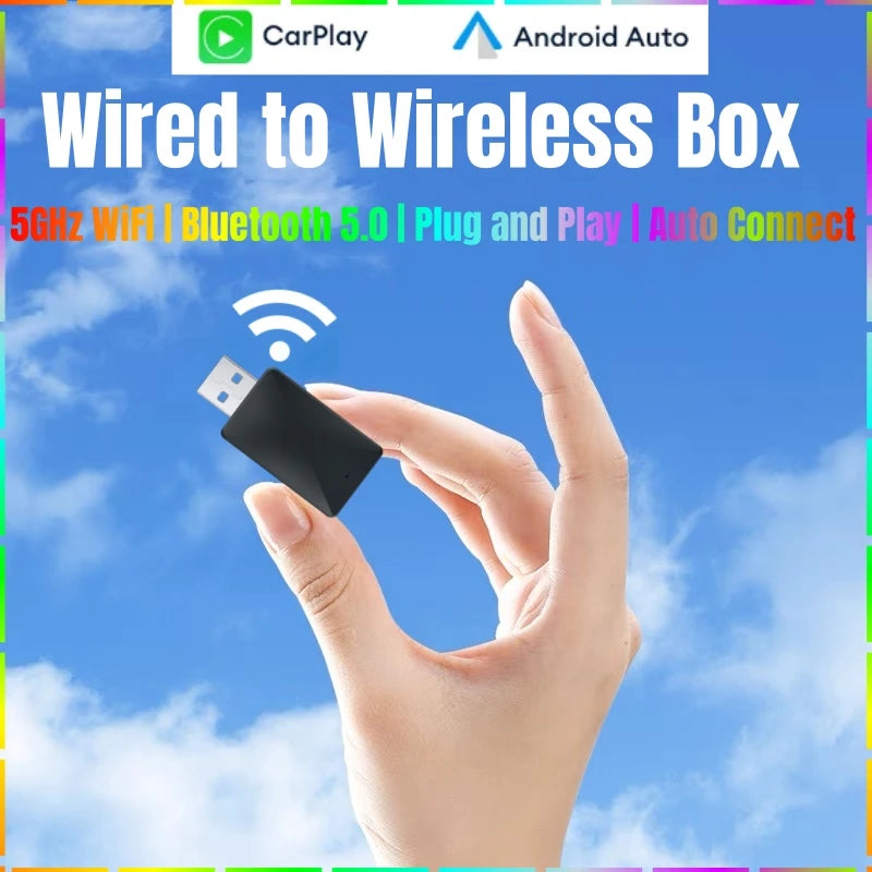 Carplay Wireless Adapter Android Auto 2in 1 Smart Dongle 2024 5G WIFI